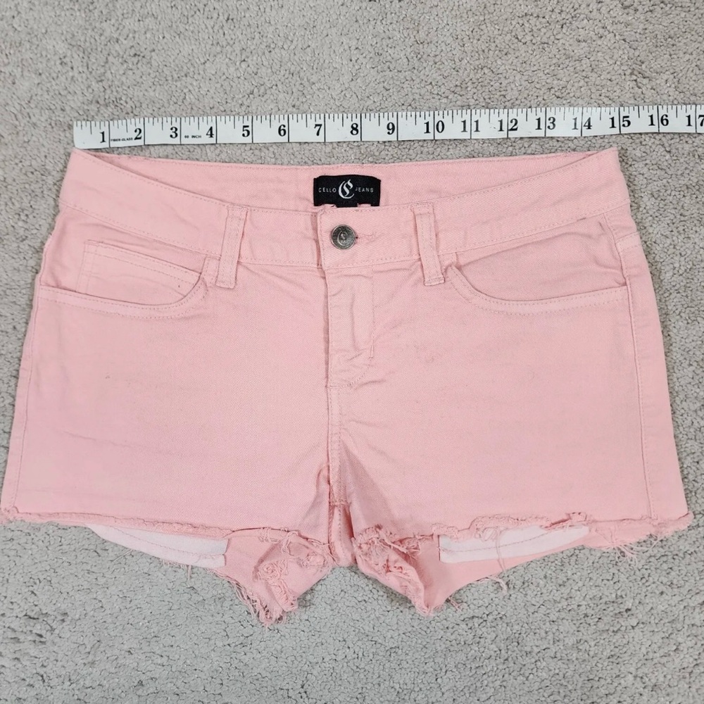 Juniors size 7 Cello  Blush Pink fringe Jean Shorts
